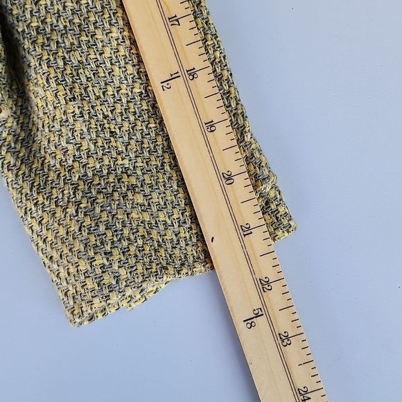 BOHO GIANNI 3 Button Lightweight Lined Yellow Tweed Blazer Size 6 - Picture 9 of 9
